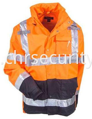 Men's Waterproof High-Visibility Orange Work Jacket